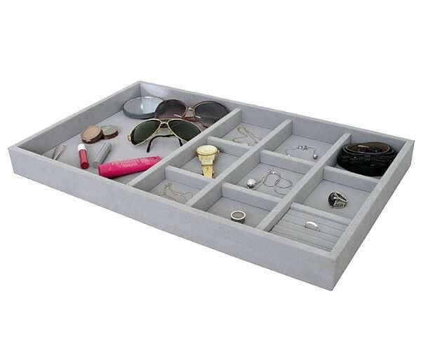 Jewelry Tray Insert — 2" Depth, Faux Suede