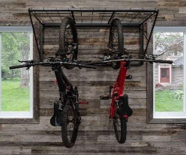 Wall Bike Rack with Storage Shelf — garage accessory